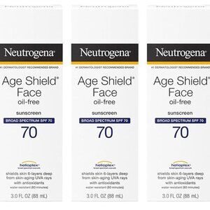NEW 3 Pack Neutrogena Age Shield Face Sunscreen SPF 70